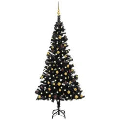 VidaXL Artificial Pre-lit Christmas Tree With Ball Set Black 150 Cm PVC -Deals Vidaxl Store image 1 3077503 1