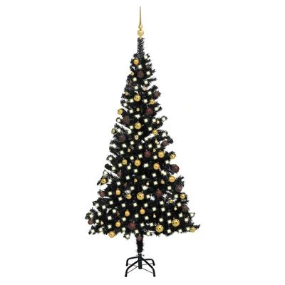 VidaXL Artificial Pre-lit Christmas Tree With Ball Set Gold 210 Cm PET 16 VidaXL Artificial Pre-lit Christmas Tree With Ball Set Gold 210 Cm PET - Image 14