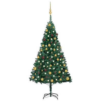 VidaXL Artificial Pre-lit Christmas Tree With Ball Set Green 150 Cm PVC 16 VidaXL Artificial Pre-lit Christmas Tree With Ball Set Green 150 Cm PVC - Image 14