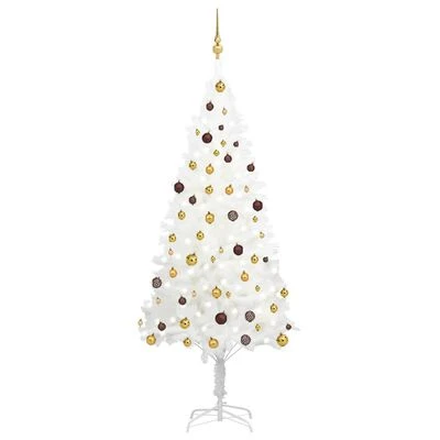 VidaXL Artificial Pre-lit Christmas Tree With Ball Set White 210 Cm 16 VidaXL Artificial Pre-lit Christmas Tree With Ball Set White 210 Cm - Image 14