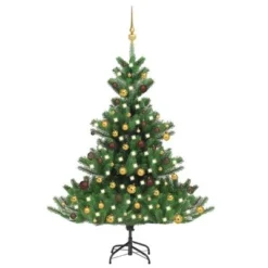 VidaXL Nordmann Fir Artificial Christmas Tree LED&Ball Set Green 120cm -Deals Vidaxl Store image 1 3077558