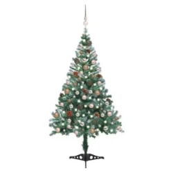 VidaXL Frosted Pre-lit Christmas Tree With Ball Set Pinecones 150 Cm -Deals Vidaxl Store image 1 3077613