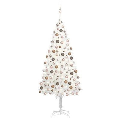 VidaXL Artificial Pre-lit Christmas Tree With Ball Set White 210 Cm 3 VidaXL Artificial Pre-lit Christmas Tree With Ball Set White 210 Cm