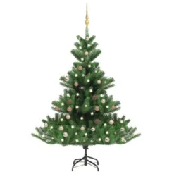 VidaXL Nordmann Fir Artificial Christmas Tree LED&Ball Set Green 120cm -Deals Vidaxl Store image 1 3077644