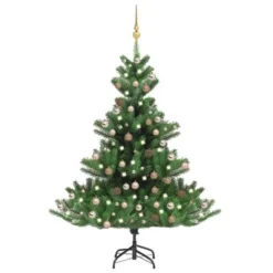 VidaXL Nordmann Fir Artificial Christmas Tree LED&Ball Set Green 210cm