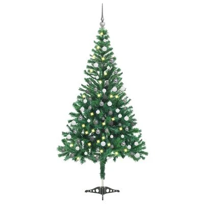 VidaXL Artificial Pre-lit Christmas Tree With Ball Set 120cm 230 Branches 3 VidaXL Artificial Pre-lit Christmas Tree With Ball Set 120cm 230 Branches