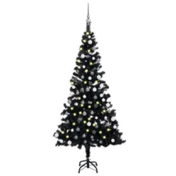 VidaXL Artificial Pre-lit Christmas Tree With Ball Set Black 150 Cm PVC