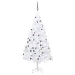 VidaXL Artificial Pre-lit Christmas Tree With Ball Set White 120 Cm PVC