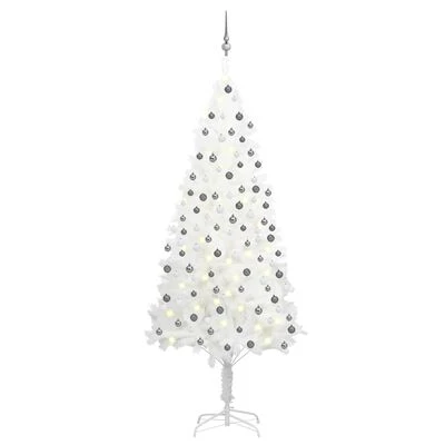 VidaXL Artificial Pre-lit Christmas Tree With Ball Set White 210 Cm 17 VidaXL Artificial Pre-lit Christmas Tree With Ball Set White 210 Cm - Image 15