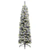 VidaXL Slim Pre-lit Christmas Tree With Flocked Snow Green 210 Cm PVC