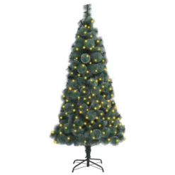 VidaXL Artificial Pre-lit Christmas Tree With Stand Green 120 Cm PET