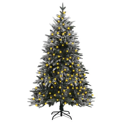 VidaXL Artificial Pre-lit Christmas Tree With Flocked Snow 120 Cm PVC&PE 3 VidaXL Artificial Pre-lit Christmas Tree With Flocked Snow 120 Cm PVC&PE