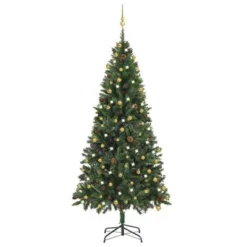 VidaXL Artificial Pre-lit Christmas Tree With Ball Set Green 210 Cm