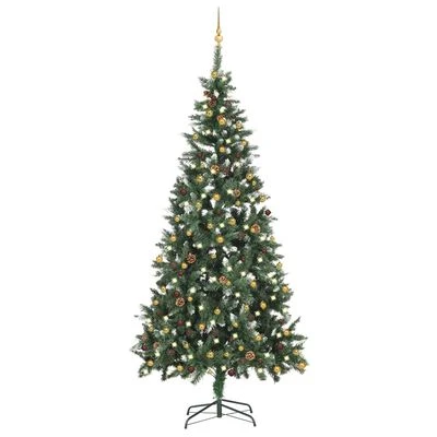 VidaXL Artificial Pre-lit Christmas Tree With Ball Set&Pine Cones 210 Cm 15 VidaXL Artificial Pre-lit Christmas Tree With Ball Set&Pine Cones 210 Cm - Image 13