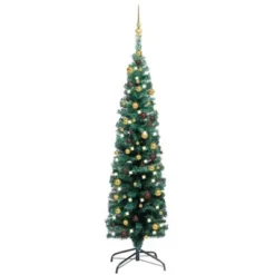 VidaXL Slim Artificial Pre-lit Christmas Tree With Ball Set Green 150 Cm 35 VidaXL Slim Artificial Pre-lit Christmas Tree With Ball Set Green 150 Cm -Deals Vidaxl Store image 1 3077803