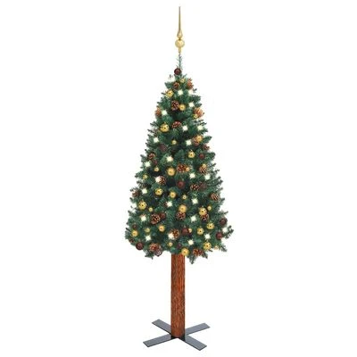 VidaXL Slim Pre-lit Christmas Tree With Ball Set Green 150 Cm 17 VidaXL Slim Pre-lit Christmas Tree With Ball Set Green 150 Cm - Image 15