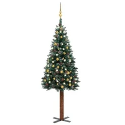 VidaXL Slim Pre-lit Christmas Tree With Ball Set Green 150 Cm 36 VidaXL Slim Pre-lit Christmas Tree With Ball Set Green 150 Cm -Deals Vidaxl Store image 1 3077815 1