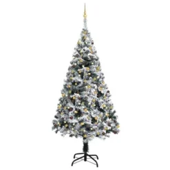 VidaXL Artificial Pre-lit Christmas Tree With Ball Set Green 210 Cm PVC