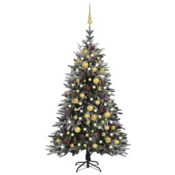 VidaXL Artificial Christmas Tree LED&Ball Set&Flocked Snow 120cm PVC&PE -Deals Vidaxl Store image 1 3077831 1