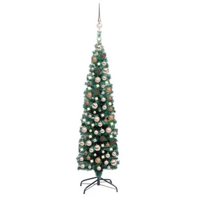 VidaXL Slim Artificial Pre-lit Christmas Tree With Ball Set Green 150 Cm 19 VidaXL Slim Artificial Pre-lit Christmas Tree With Ball Set Green 150 Cm - Image 17