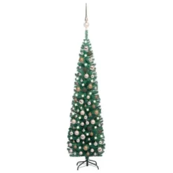 VidaXL Slim Artificial Pre-lit Christmas Tree With Ball Set Green 210 Cm -Deals Vidaxl Store image 1 3077853