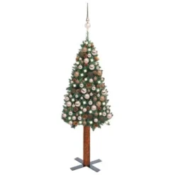 VidaXL Slim Pre-lit Christmas Tree With Ball Set Green 150 Cm PVC 37 VidaXL Slim Pre-lit Christmas Tree With Ball Set Green 150 Cm PVC -Deals Vidaxl Store image 1 3077860