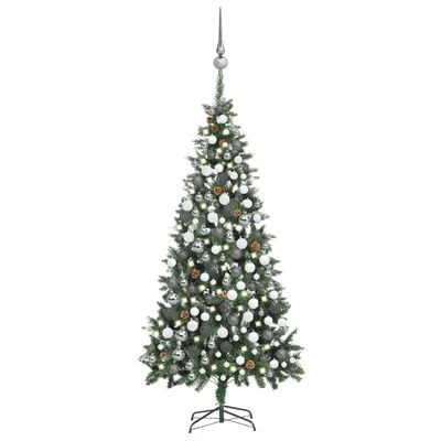 VidaXL Artificial Pre-lit Christmas Tree With Ball Set&Pine Cones 210 Cm 18 VidaXL Artificial Pre-lit Christmas Tree With Ball Set&Pine Cones 210 Cm - Image 16