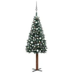VidaXL Slim Pre-lit Christmas Tree With Ball Set Green 150 Cm