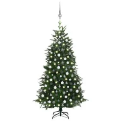 VidaXL Artificial Christmas Tree LED&Ball Set&Flocked Snow 210cm PVC&PE -Deals Vidaxl Store image 1 3077925