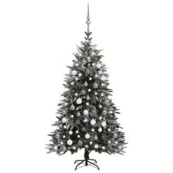 VidaXL Artificial Christmas Tree LED&Ball Set&Flocked Snow 120cm PVC&PE