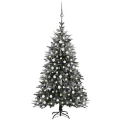 VidaXL Artificial Christmas Tree LED&Ball Set&Flocked Snow 210cm PVC&PE -Deals Vidaxl Store image 1 3077930