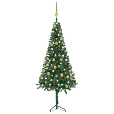 VidaXL Corner Artificial Christmas Tree LEDs&Ball Set Green 120 Cm PVC 18 VidaXL Corner Artificial Christmas Tree LEDs&Ball Set Green 120 Cm PVC - Image 16