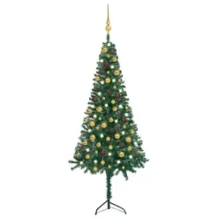 VidaXL Corner Artificial Christmas Tree LEDs&Ball Set White 150 Cm PVC -Deals Vidaxl Store image 1 3077943