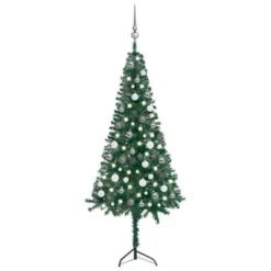 VidaXL Corner Artificial Christmas Tree LEDs&Ball Set White 150 Cm PVC -Deals Vidaxl Store image 1 3077963