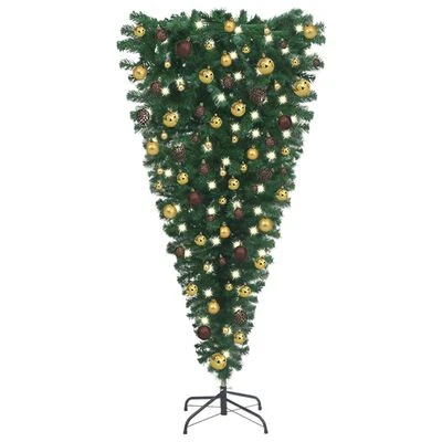 VidaXL Upside-down Artificial Pre-lit Christmas Tree With Ball Set 210 Cm 16 VidaXL Upside-down Artificial Pre-lit Christmas Tree With Ball Set 210 Cm - Image 14