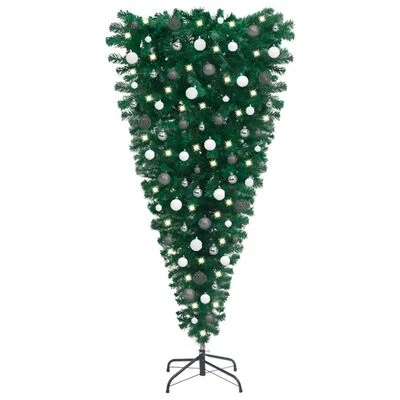 VidaXL Upside-down Artificial Pre-lit Christmas Tree With Ball Set 120 Cm 3 VidaXL Upside-down Artificial Pre-lit Christmas Tree With Ball Set 120 Cm