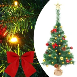 VidaXL Artificial Pre-lit Christmas Tree With Baubles Green 64 Cm