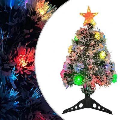 VidaXL Artificial Pre-lit Christmas Tree White&Blue 64 Cm Fibre Optic 4 VidaXL Artificial Pre-lit Christmas Tree White&Blue 64 Cm Fibre Optic - Image 2
