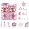 VidaXL 65 Piece Christmas Bauble Set Pink/Red/White