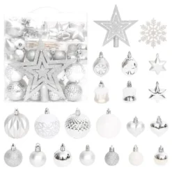 VidaXL 65 Piece Christmas Bauble Set Pink/Red/White -Deals Vidaxl Store image 1 330090 1