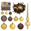 VidaXL 120 Piece Christmas Ball Set With Peak And 300 LEDs Gold&Bronze 1 VidaXL 120 Piece Christmas Ball Set With Peak And 300 LEDs Gold&Bronze -Deals Vidaxl Store image 1 330096