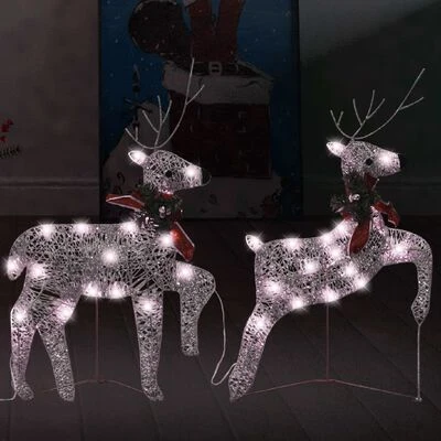 VidaXL Christmas Reindeers 2 Pcs Gold 40 LEDs 4 VidaXL Christmas Reindeers 2 Pcs Gold 40 LEDs - Image 2