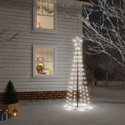 VidaXL Christmas Cone Tree Cold White 108 LEDs 70x180 Cm 4 VidaXL Christmas Cone Tree Cold White 108 LEDs 70x180 Cm - Image 2