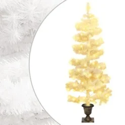 VidaXL Swirl Pre-lit Christmas Tree With Pot White 120 Cm PVC