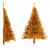 VidaXL Artificial Half Christmas Tree With Stand Gold 150 Cm PET