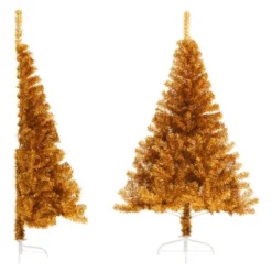 VidaXL Artificial Half Christmas Tree With Stand Gold 150 Cm PET