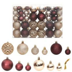 VidaXL Christmas Baubles 100 Pcs Wine Red 3 / 4 / 6 Cm 41 VidaXL Christmas Baubles 100 Pcs Wine Red 3 / 4 / 6 Cm -Deals Vidaxl Store image 1 356107 1
