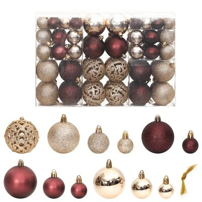 VidaXL Christmas Baubles 100 Pcs Champagne And Brown 3 / 4 / 6 Cm 3 VidaXL Christmas Baubles 100 Pcs Champagne And Brown 3 / 4 / 6 Cm