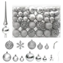 VidaXL 111 Piece Christmas Bauble Set White Polystyrene 33 VidaXL 111 Piece Christmas Bauble Set White Polystyrene -Deals Vidaxl Store image 1 356111