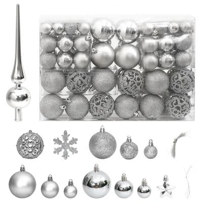 VidaXL 111 Piece Christmas Bauble Set White Polystyrene 16 VidaXL 111 Piece Christmas Bauble Set White Polystyrene - Image 14